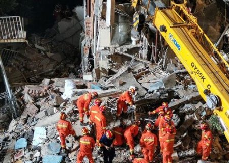 ۱۷ کشته در حادثه ریزش ساختمان هتلی در چین