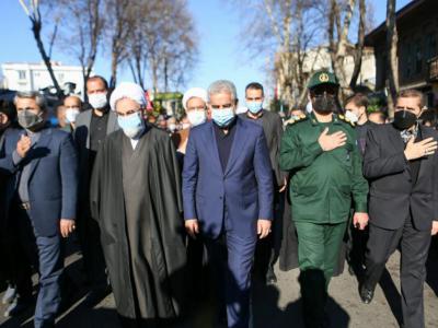 شرکت استاندار گیلان و سرپرست فرمانداری رشت در مراسم تشییع پیکر شهدای گمنام در رشت