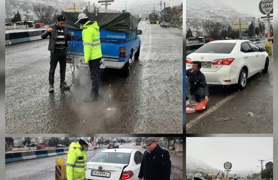 نداشتن زنجیر چرخ و سرعت غیر مطمئن رانندگان دغدغه پلیس در روزهای برفی است