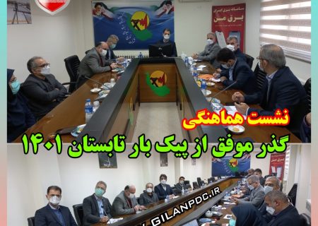 برگزاری جلسه هماهنگی گذر موفق از پیك بار تابستان ۱۴۰۱