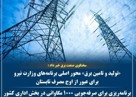 «تولید و تامین برق» محور اصلی برنامه‌های وزارت نیرو برای عبور از اوج مصرف تابستان/برنامه‌ریزی برای صرفه‌جویی ۱۰۰۰ مگاواتی در بخش اداری کشور