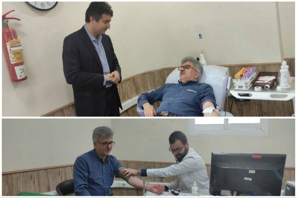 اهدای خون توسط رئیس دانشگاه علوم پزشکی گیلان