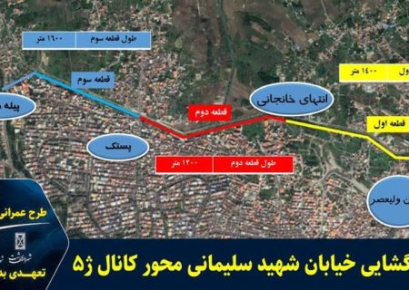 تسریع فرآیند بازگشایی خیابان شهید سلیمانی محورکانال  ژ۵ به موازات ساخت تقاطع های غیرهمسطح  در سایه همدلی شورای اسلامی و شهردار