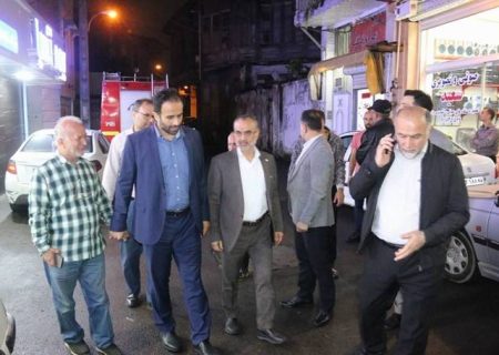 حضور میدانی رییس شورا، شهردار و فرماندار رشت در سطح شهر و بررسی روند رفع آبگرفتگی معابر