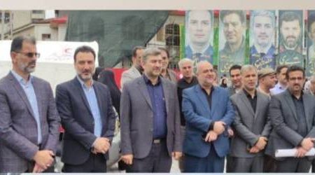 حضور مدیرعامل و جمعی از معاونین،مدیران و کارکنان شرکت توزیع نیروی برق استان گیلان در مراسم بزرگداشت خادم‌الرضا (ع) رئیس‌جمهورِ شهید آیت‌الله رئیسی و همراهان گرانقدرش در پیاده راه فرهنگی شهدای ذهاب شهر رشت