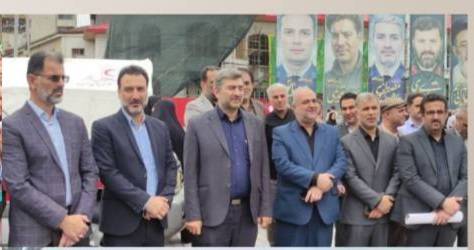 حضور مدیرعامل و جمعی از معاونین،مدیران و کارکنان شرکت توزیع نیروی برق استان گیلان در مراسم بزرگداشت خادمالرضا (ع) رئیسجمهورِ شهید آیتالله رئیسی و همراهان گرانقدرش در پیاده راه فرهنگی شهدای ذهاب شهر رشت