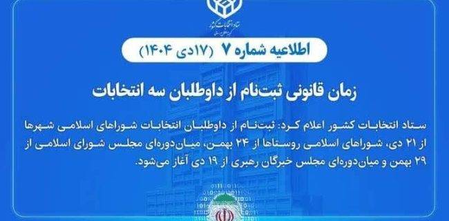 زمان قانونی ثبتنام از داوطلبان سه انتخابات اعلام شد