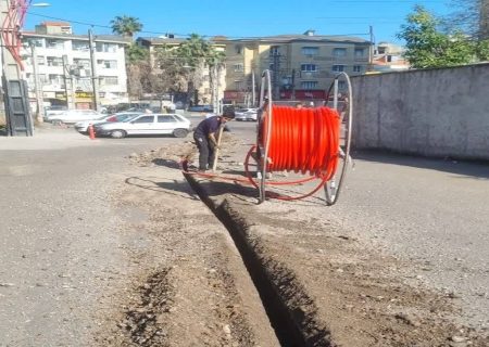 آغاز اجرای پروژه برگردان شبکه به فیبرنوری خیابان ۱۴۲ در بلوار گلسار رشت