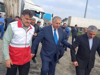 ورود سومین محموله کمکهای بشردوستانه جمهوری آذربایجان از مرز آستارا به ایران