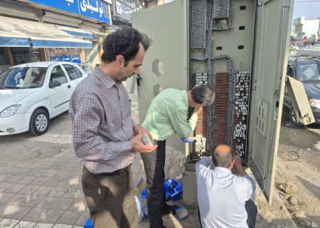 با هدف تقویت پایداری شبکه ؛ طرح برگردان فیبرنوری خیابان سعدی لنگرود اجرا شد