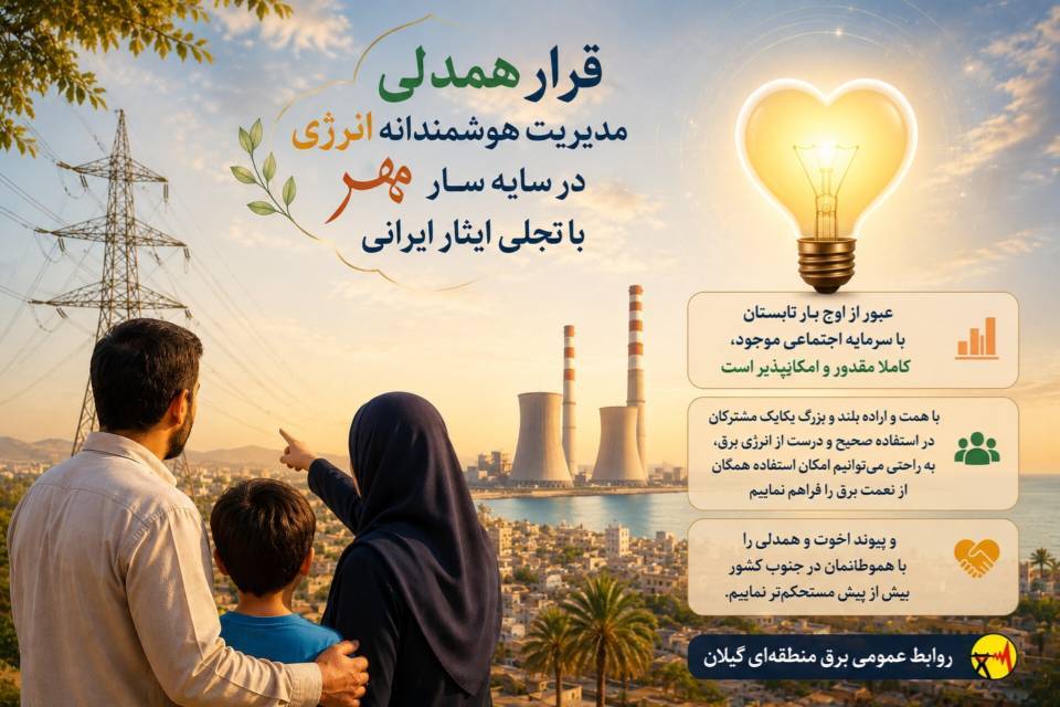 قرار همدلی مدیریت هوشمندانه انرژی در سایه سار مهر با تجلی ایثار ایرانی/ عبور از اوج بار تابستان با سرمایه اجتماعی موجود، کاملا مقدور و امکانپذیر است