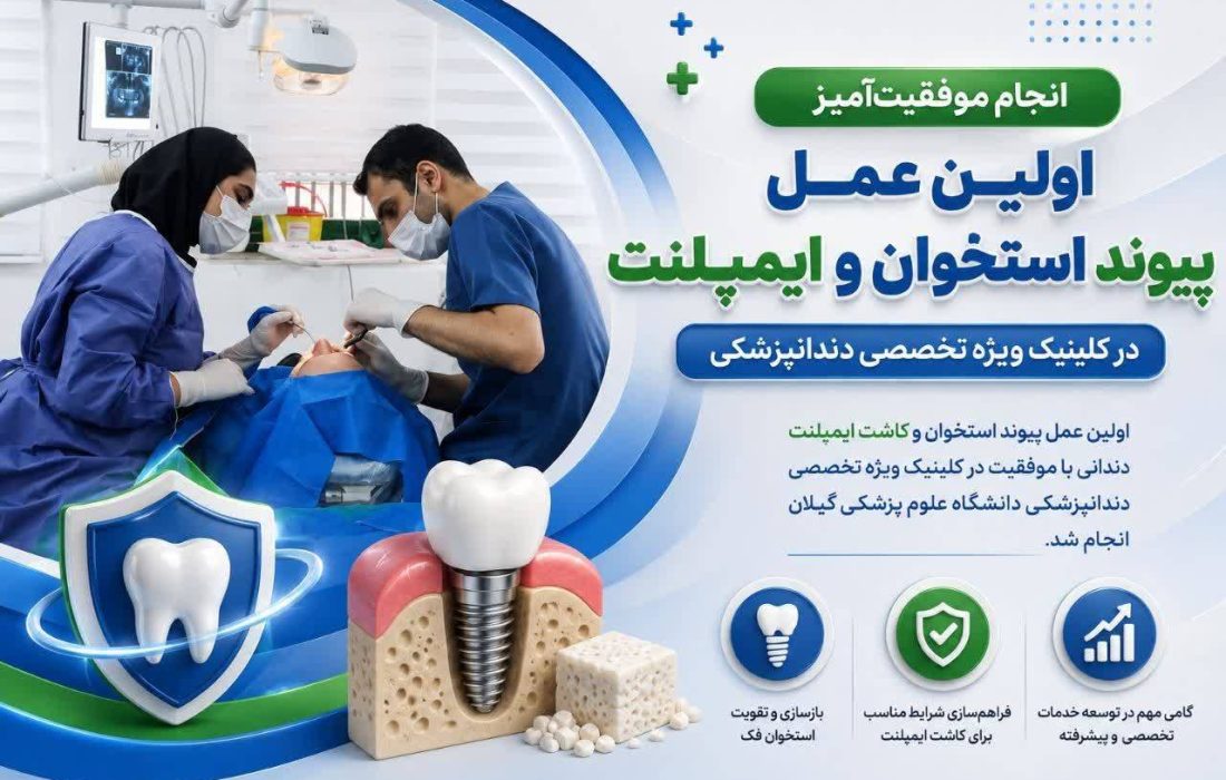 انجام موفقیتآمیز اولین عمل پیوند استخوان و ایمپلنت در کلینیک ویژه تخصصی دندانپزشکی