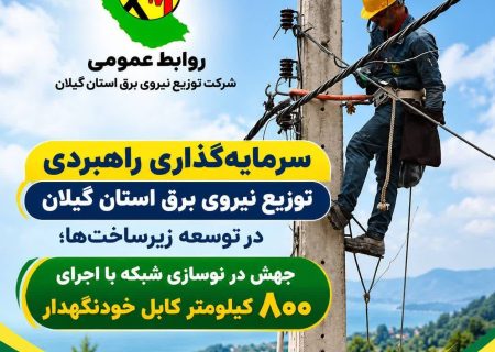 سرمایه‌گذاری راهبردی توزیع برق گیلان در توسعه زیرساخت‌ها ؛ جهش در نوسازی شبکه با اجرای ۸۰۰ کیلومتر کابل خودنگهدار